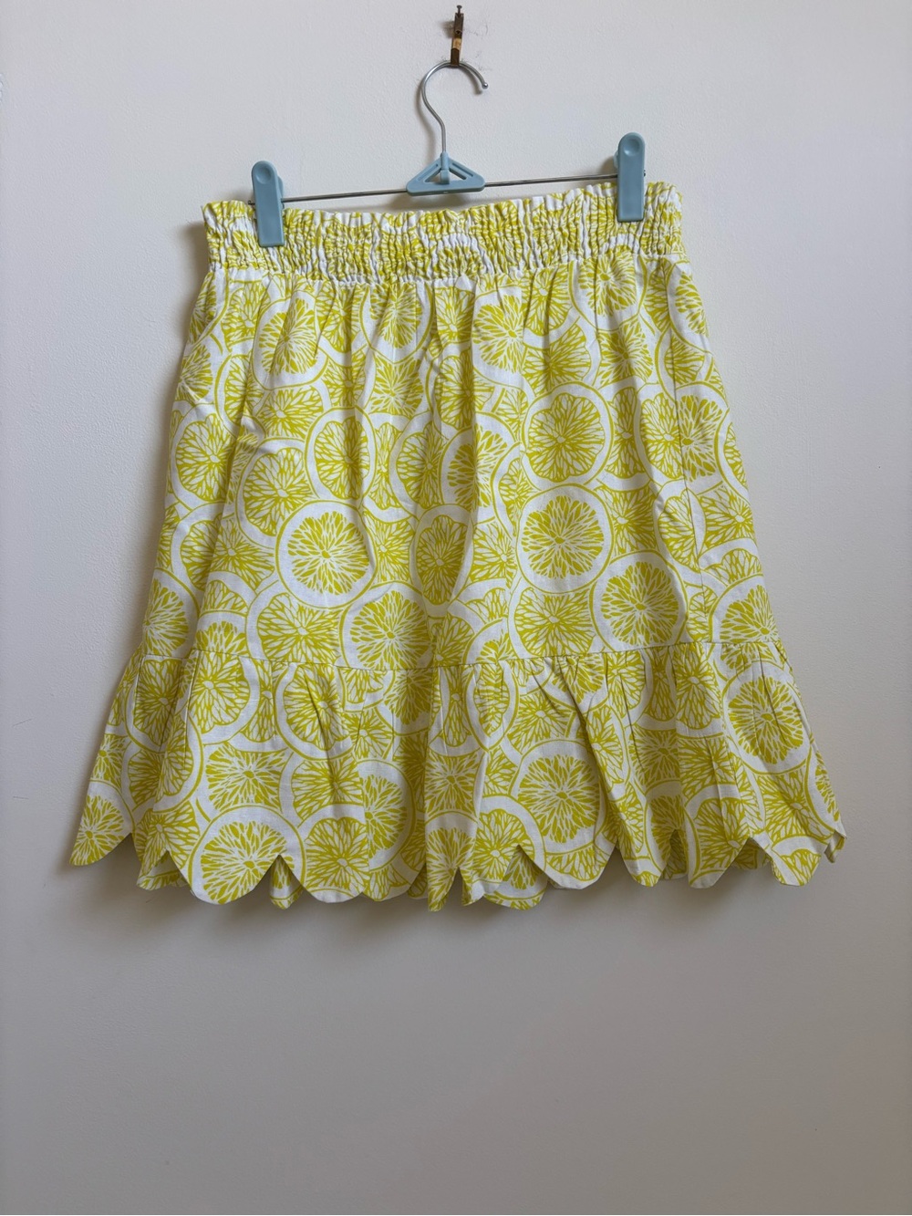 Victoria Dunn Lemon Slice Scallop Hem Mini Skirt